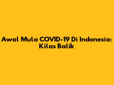 Awal Mula COVID-19 Di Indonesia: Kilas Balik