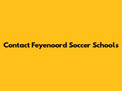 Contact Feyenoord Soccer Schools